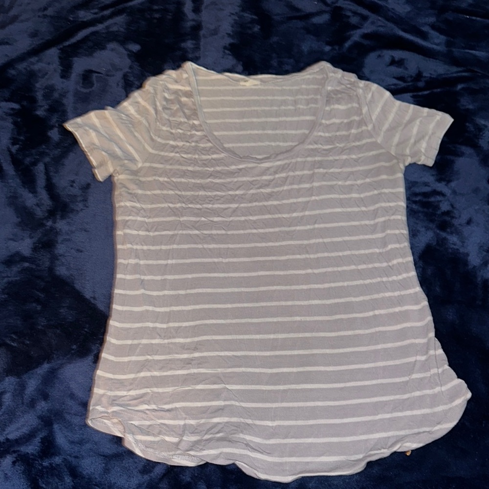 Garage White Gray Fitted Short Sleeve T-Shirt